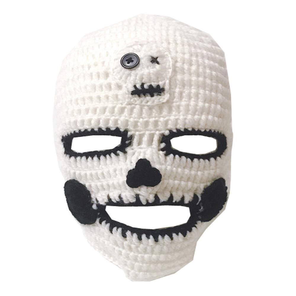 9690 Wig Beard Hats Handmade Knit Warm Winter Caps Ski Funny Mask Beanie